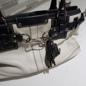 Cream and White Coach Bag